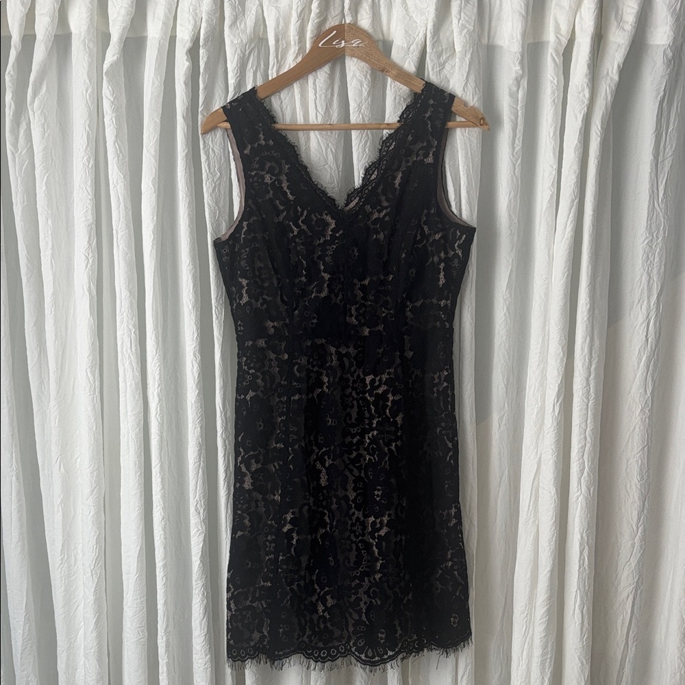 LOFT Black Lace Mini Dress